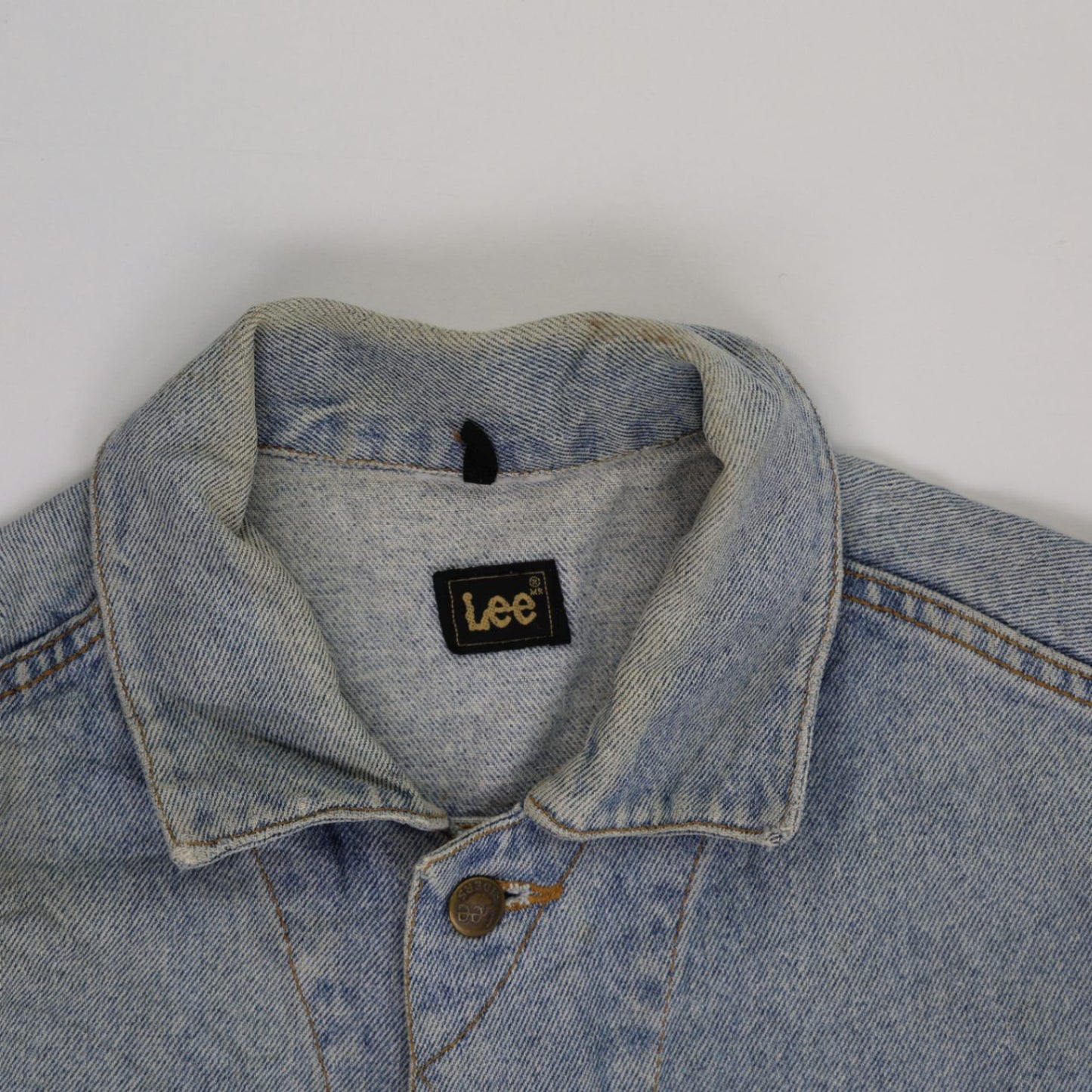 Lee Vintage Blue Denim Jacket Men Large Cotton Denim Collared