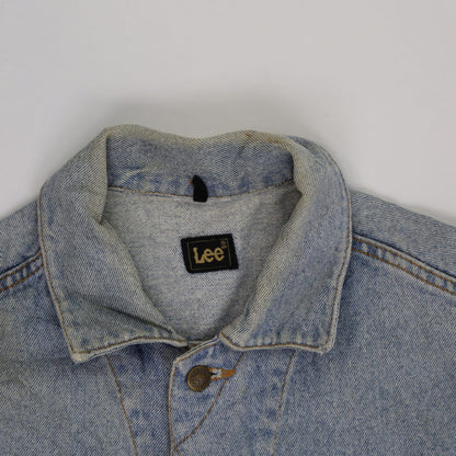 Lee Vintage Blue Denim Jacket Men Large Cotton Denim Collared