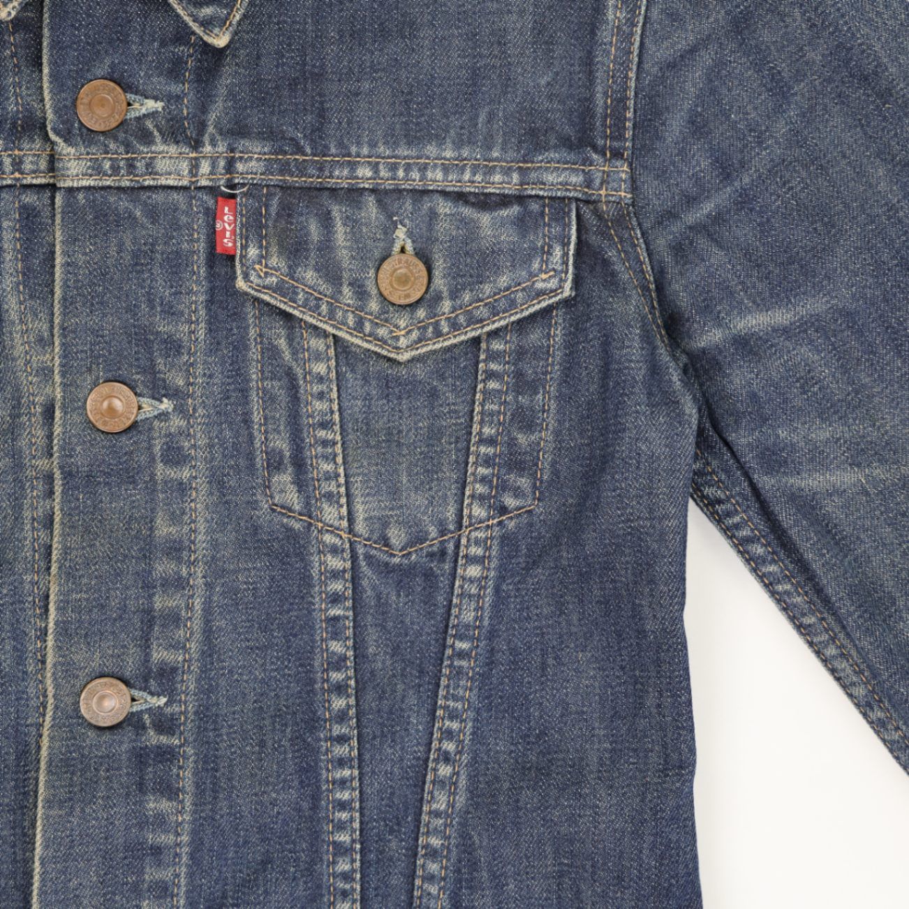 Levi's 70590 Vintage Blue Denim Jacket Small Cotton Denim Collared