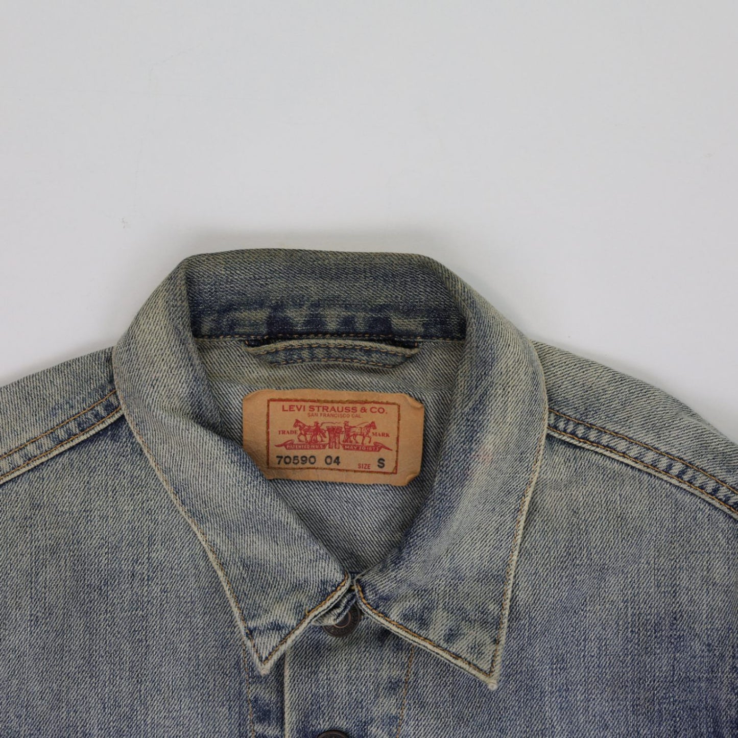 Levi’s Strauss Vintage Blue Denim Trucker Jacket Size Small Cotton