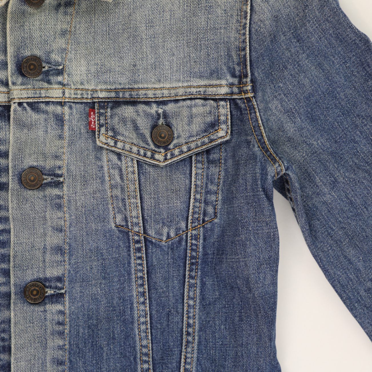 Levi’s Strauss Vintage Blue Denim Trucker Jacket Size Small Cotton