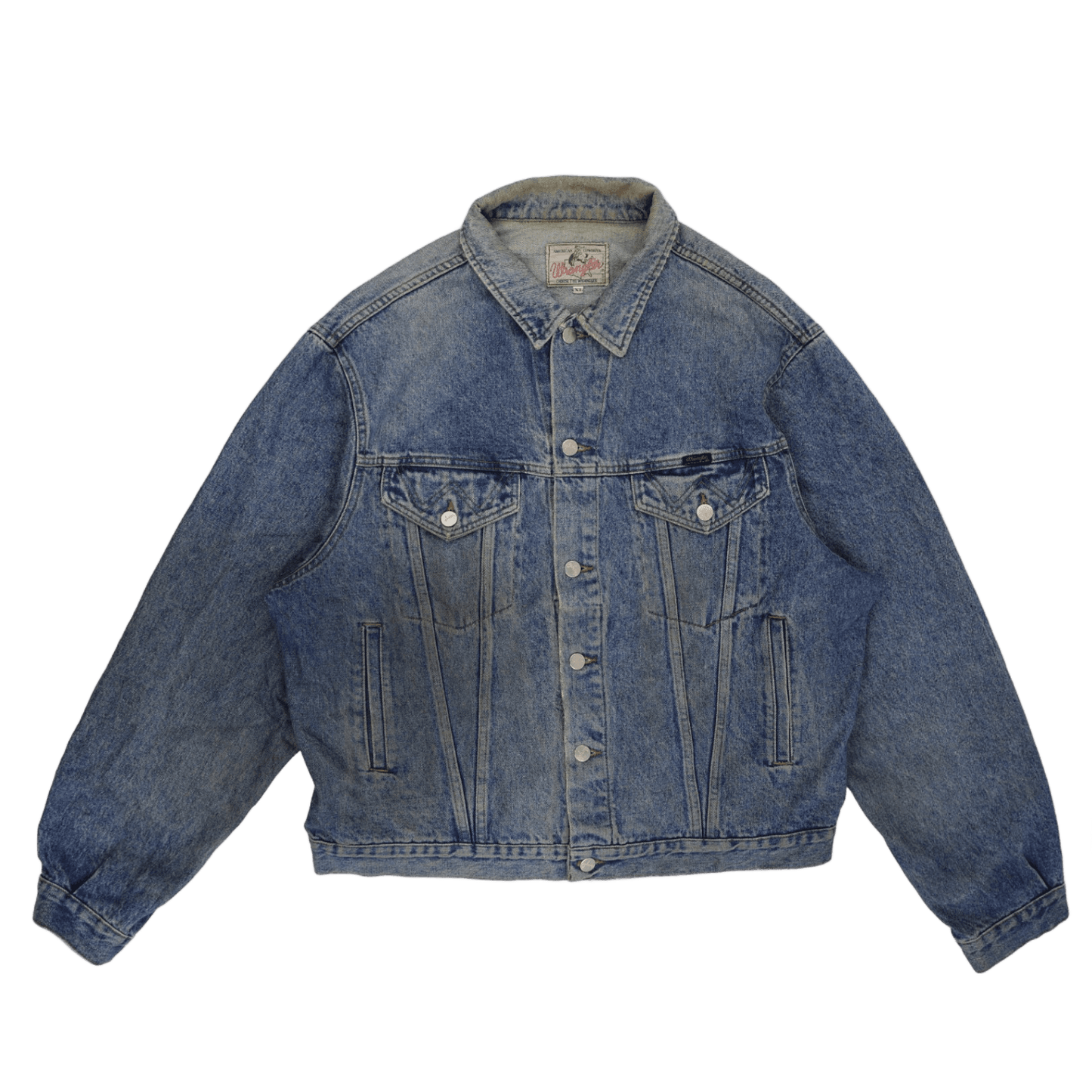 Wrangler Vintage Blue Denim Jacket XL Cotton Denim Collared