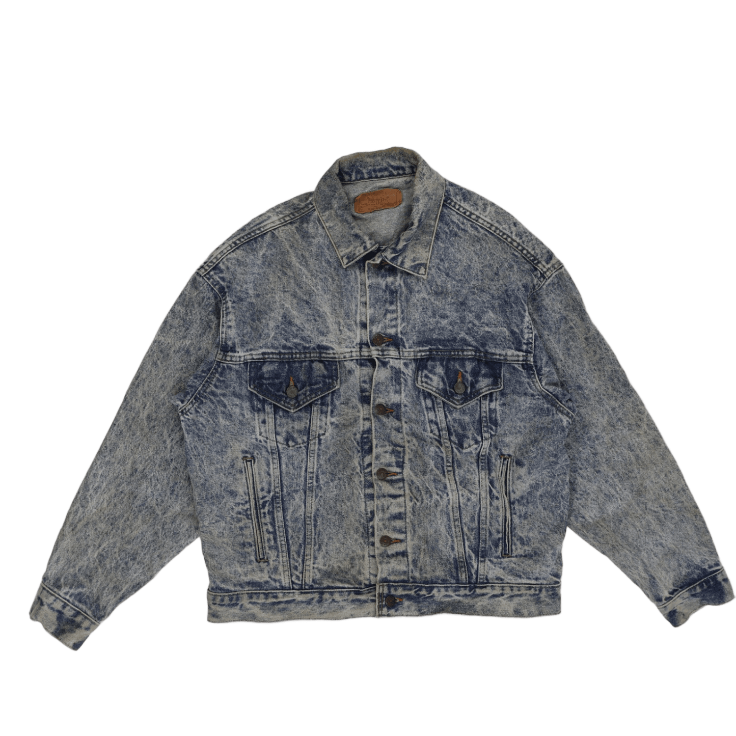 Levi's Vintage Acid Wash Denim Jacket Blue Unisex Size L Cotton