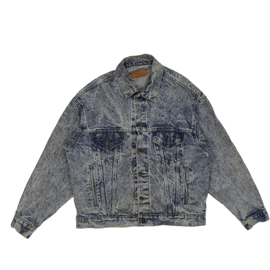 Levi's Vintage Acid Wash Denim Jacket Blue Unisex Size L Cotton