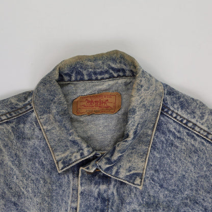Levi's Vintage Acid Wash Denim Jacket Blue Unisex Size L Cotton