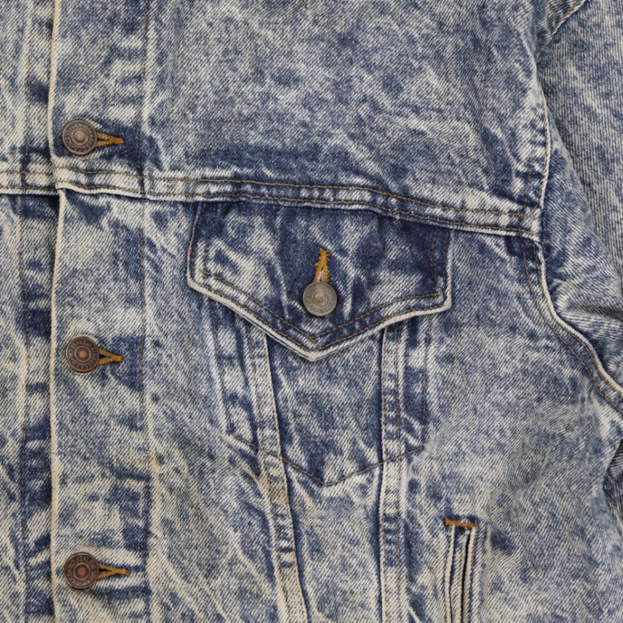 Levi's Vintage Acid Wash Denim Jacket Blue Unisex Size L Cotton