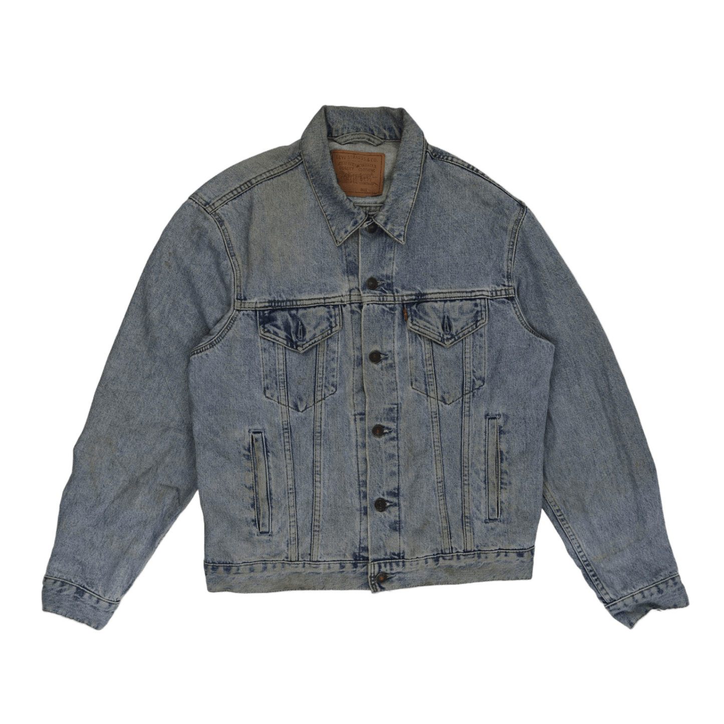 Levi Strauss & Co Vintage Light Blue Denim Trucker Jacket Large 100% Cotton