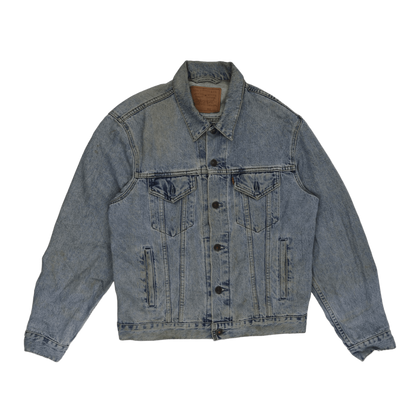 Levi Strauss & Co Vintage Light Blue Denim Trucker Jacket Large 100% Cotton