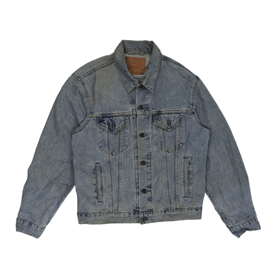 Levi Strauss & Co Vintage Light Blue Denim Trucker Jacket Large 100% Cotton