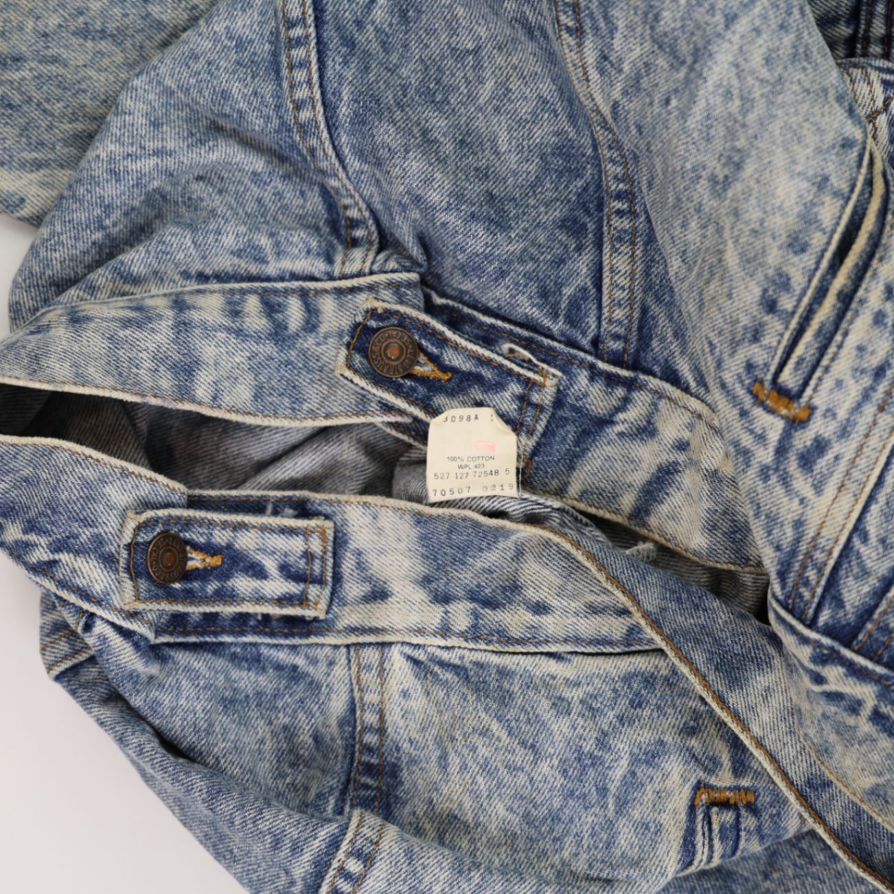 Levi's Vintage 70507 Acid Wash Denim Jacket Blue Medium 100% Cotton Collared