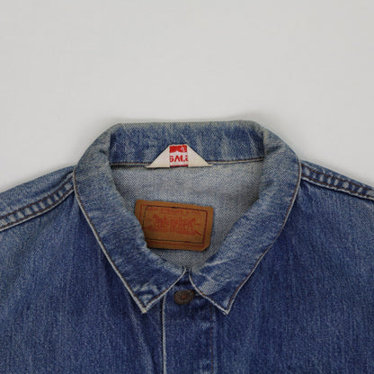 Levi's Vintage Blue Denim Trucker Jacket Medium Cotton Collared