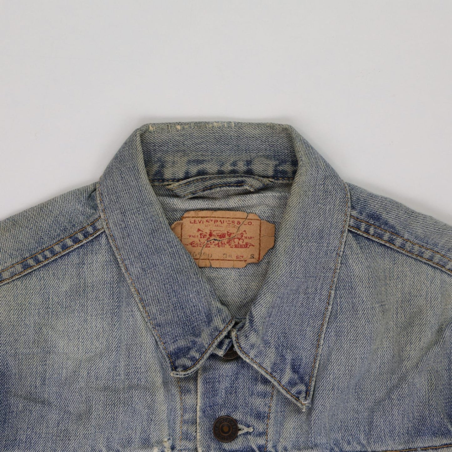 Levi's Vintage 70590-0487 Blue Denim Trucker Jacket Size Small Cotton