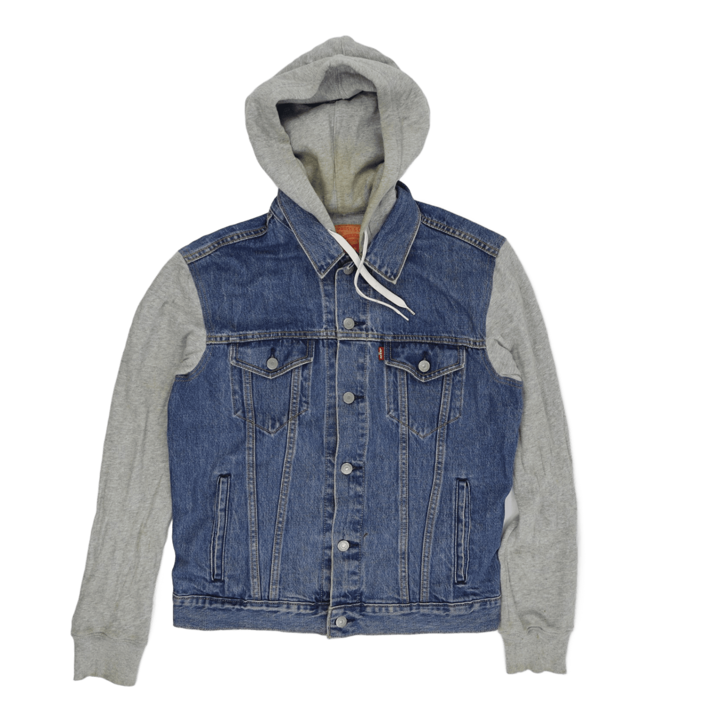 Levi's Denim Hoodie Jacket Blue Medium Cotton Blend Casual Layered