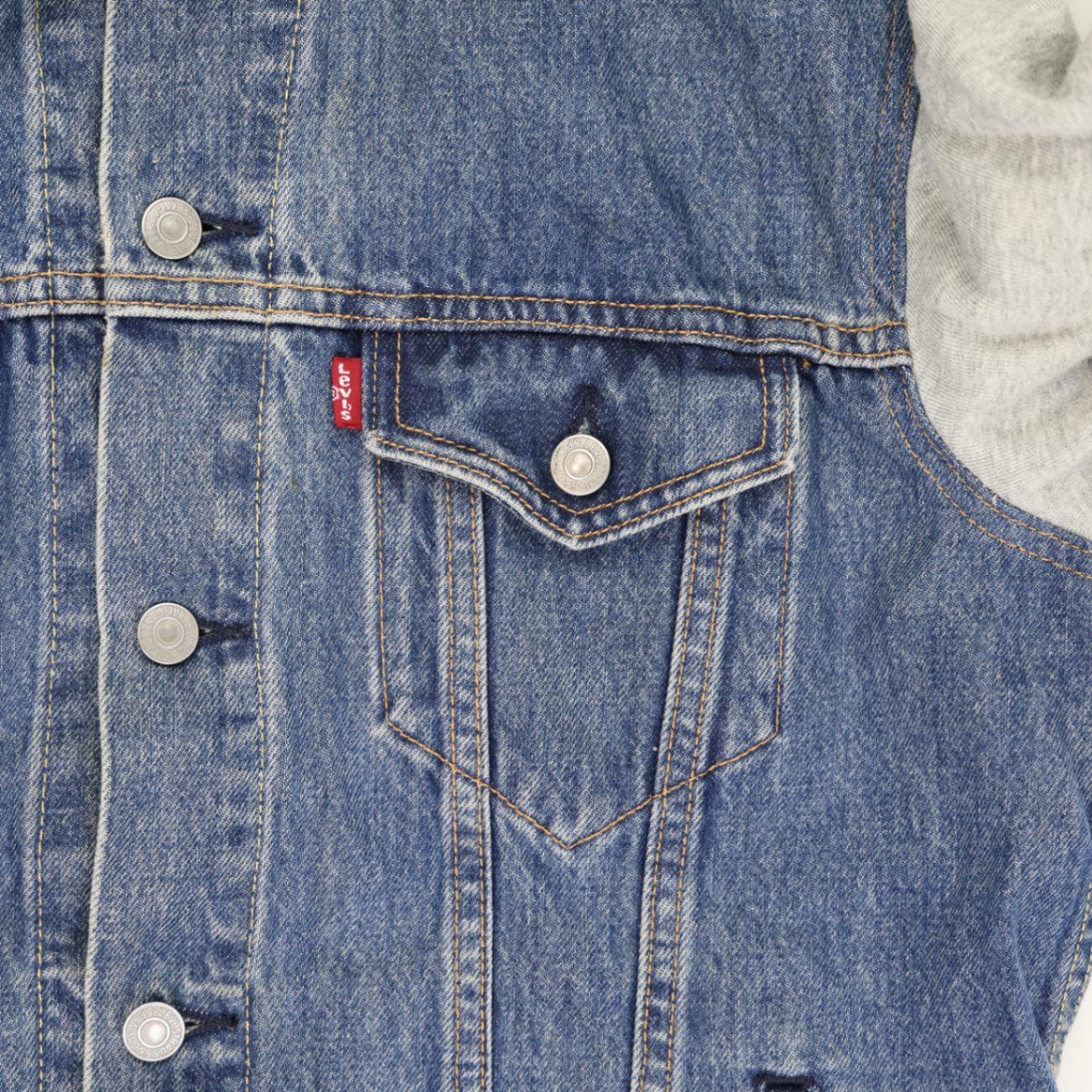 Levi's Denim Hoodie Jacket Blue Medium Cotton Blend Casual Layered