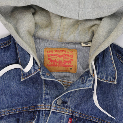 Levi's Denim Hoodie Jacket Blue Medium Cotton Blend Casual Layered