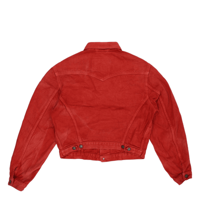 Levi's Vintage Red Denim Trucker Jacket Unisex Size Small Cotton