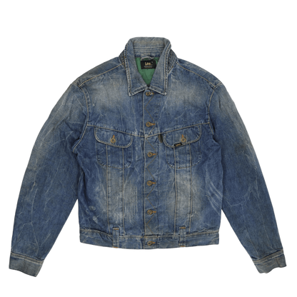 Lee Vintage Blue Denim Jacket Size Large 100 Percent Cotton Collared Western Style