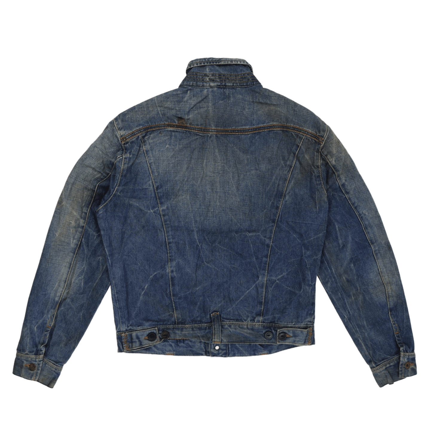 Lee Vintage Blue Denim Jacket Size Large 100 Percent Cotton Collared Western Style