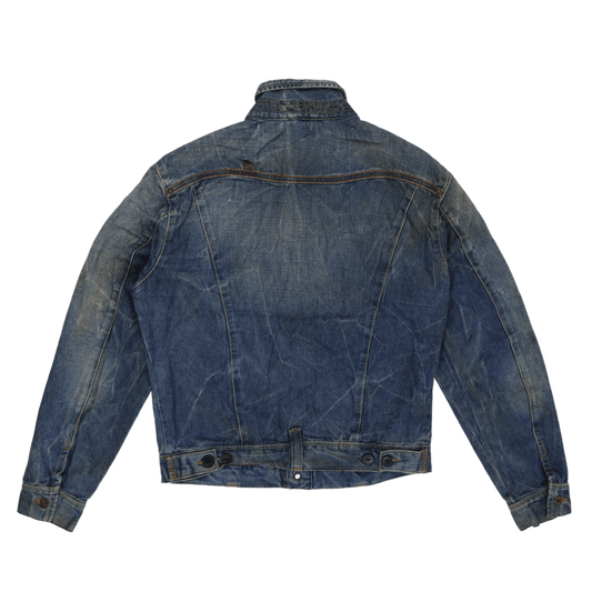 Lee Vintage Blue Denim Jacket Size Large 100 Percent Cotton Collared Western Style