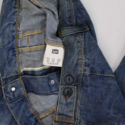 Lee Vintage Blue Denim Jacket Size Large 100 Percent Cotton Collared Western Style