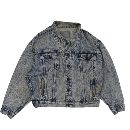 Levi's Vintage Acid Wash Blue Denim Trucker Jacket Mens Size M Cotton