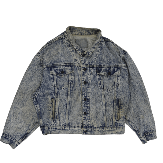 Levi's Vintage Acid Wash Blue Denim Trucker Jacket Mens Size M Cotton