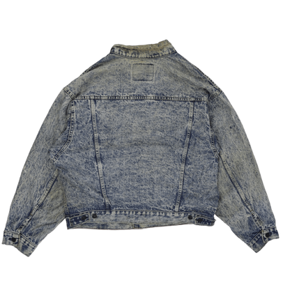 Levi's Vintage Acid Wash Blue Denim Trucker Jacket Mens Size M Cotton