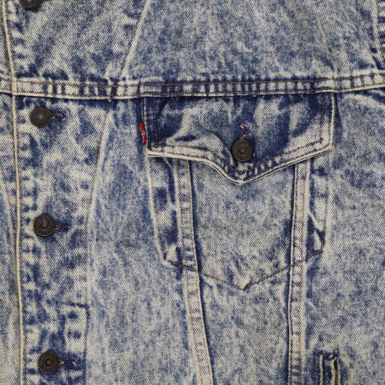 Levi's Vintage Acid Wash Blue Denim Trucker Jacket Mens Size M Cotton