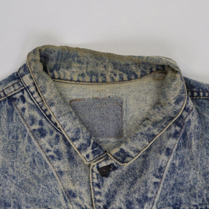 Levi's Vintage Acid Wash Blue Denim Trucker Jacket Mens Size M Cotton