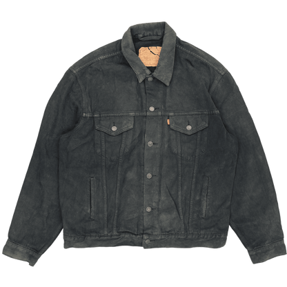Levi's Vintage Black Denim Trucker Jacket XL Cotton Collared