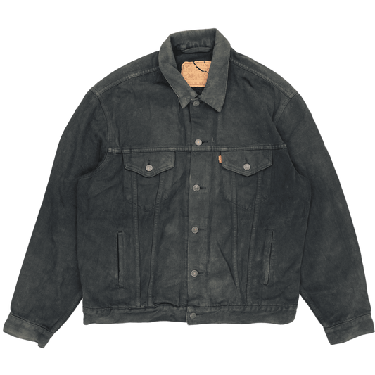 Levi's Vintage Black Denim Trucker Jacket XL Cotton Collared