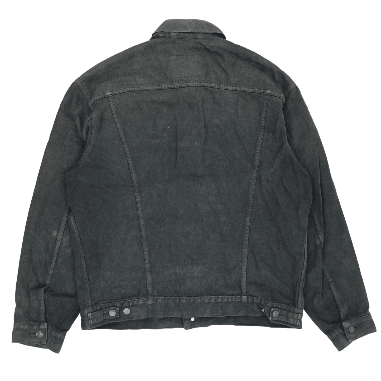 Levi's Vintage Black Denim Trucker Jacket XL Cotton Collared