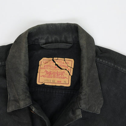 Levi's Vintage Black Denim Trucker Jacket XL Cotton Collared