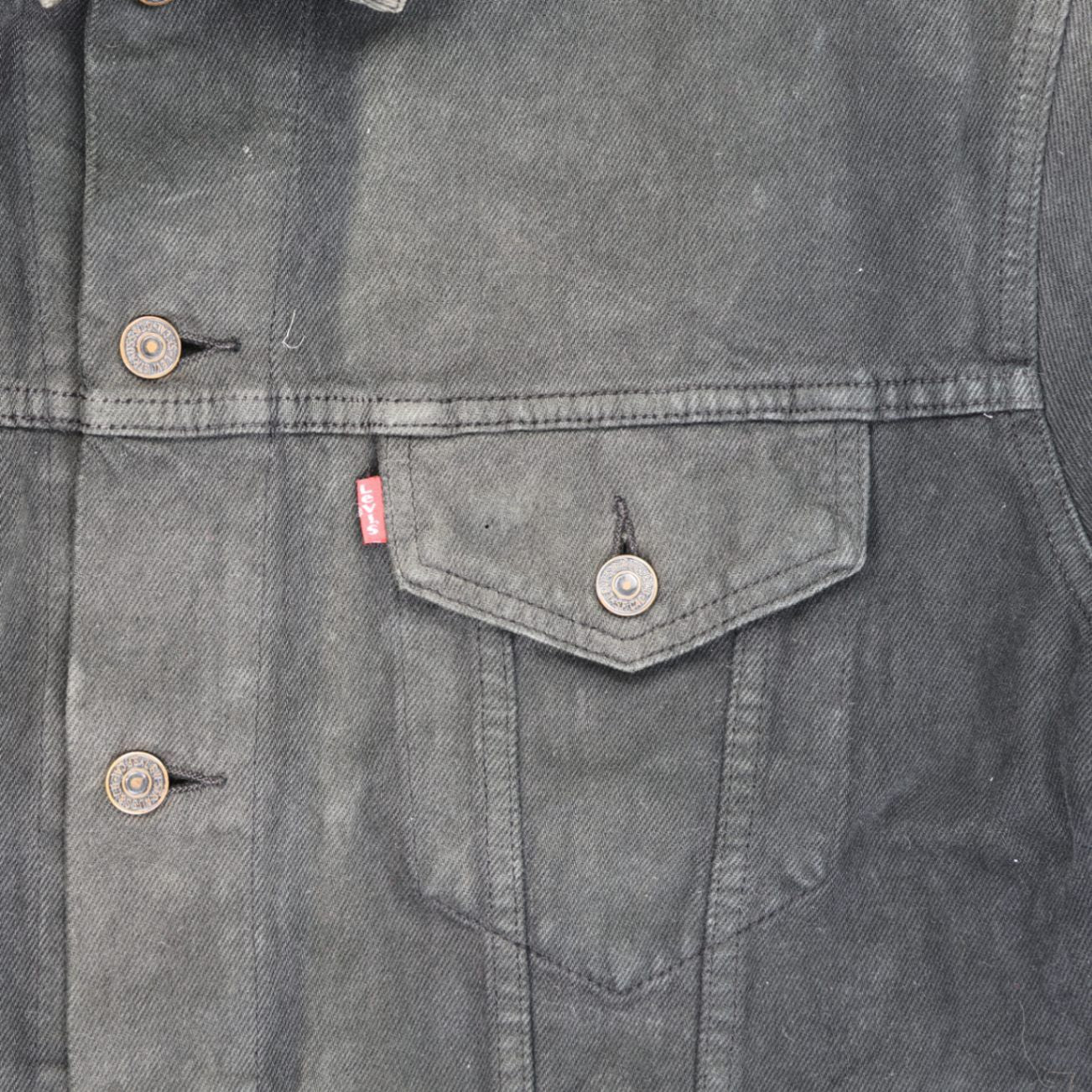Levi's Vintage Black Denim Trucker Jacket XL Cotton Collared