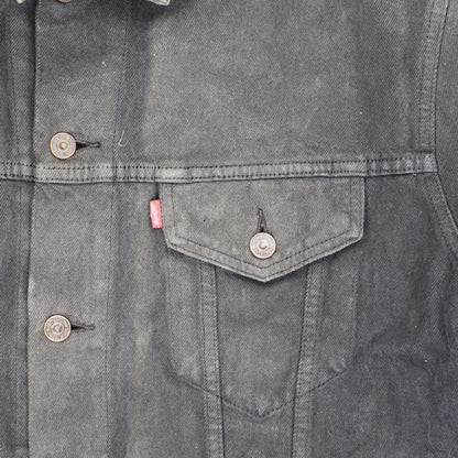 Levi's Vintage Black Denim Trucker Jacket XL Cotton Collared