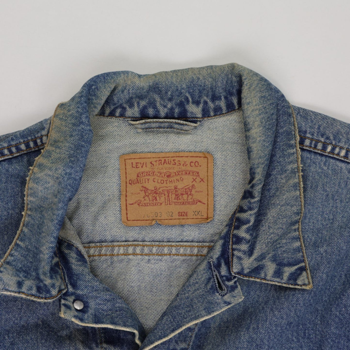 Levi's Vintage Denim Trucker Jacket Light Blue XXL Cotton