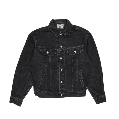 Lee Black Denim Jacket for Men Large 100 Percent Cotton Vintage Style Collared