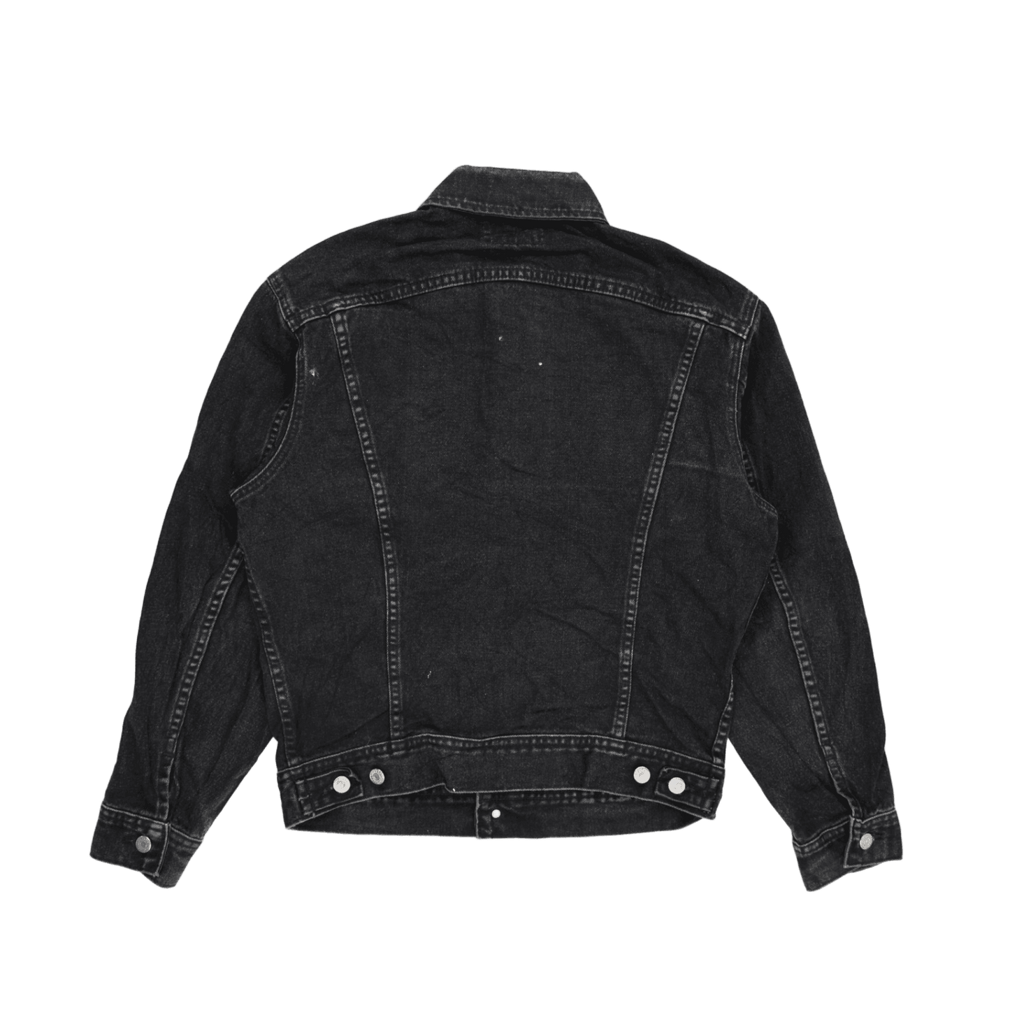 Lee Black Denim Jacket for Men Large 100 Percent Cotton Vintage Style Collared