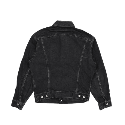 Lee Black Denim Jacket for Men Large 100 Percent Cotton Vintage Style Collared