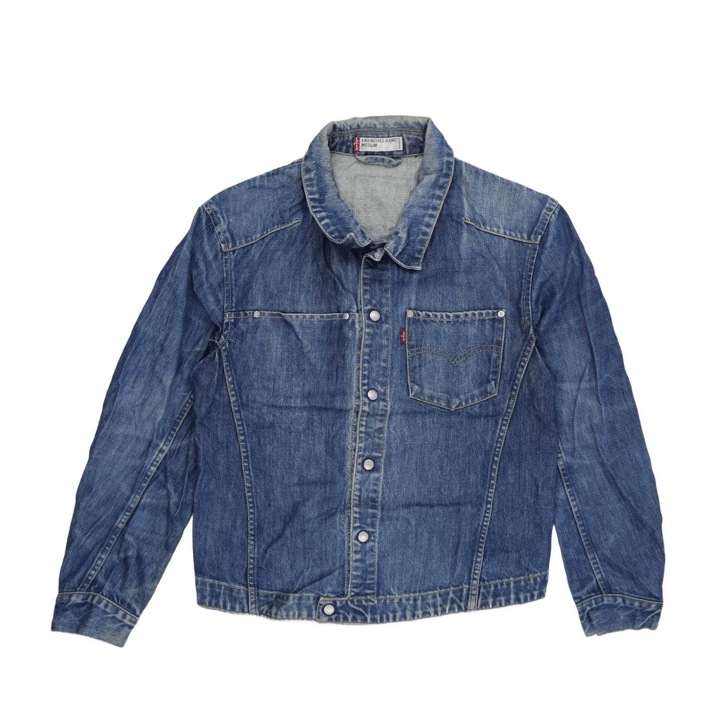 Levi's Engineered Jeans Vintage Denim Jacket Blue Medium 100% Cotton Collared