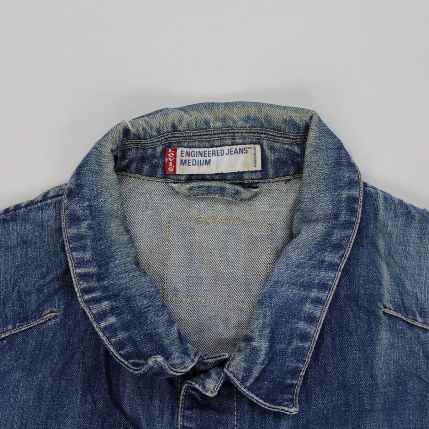 Levi's Engineered Jeans Vintage Denim Jacket Blue Medium 100% Cotton Collared