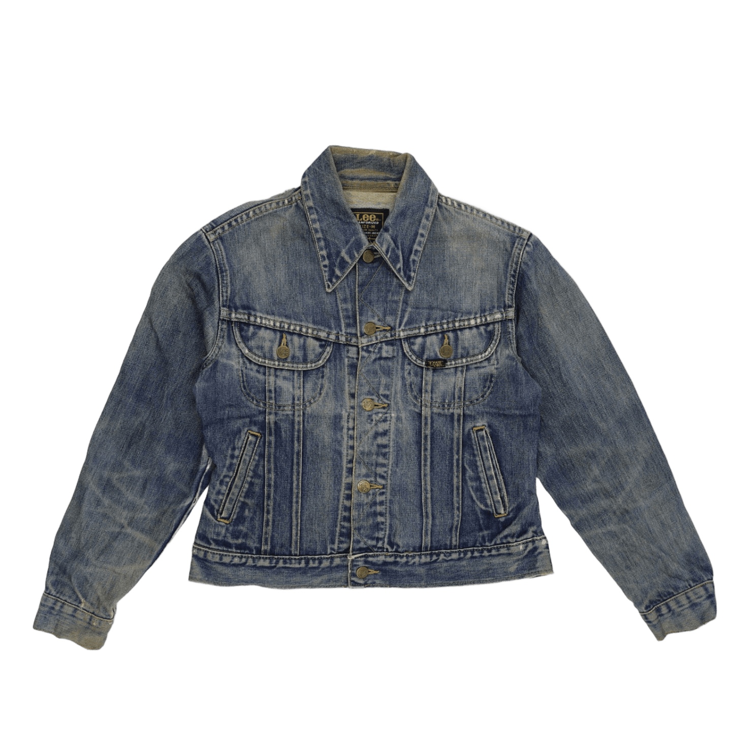 Lee Vintage Denim Jacket Blue Size M Collared 54 Pit to Pit 61 Collar to Hem 64 Sleeve Length 48 Waist Used Good Condition