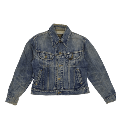 Lee Vintage Denim Jacket Blue Size M Collared 54 Pit to Pit 61 Collar to Hem 64 Sleeve Length 48 Waist Used Good Condition