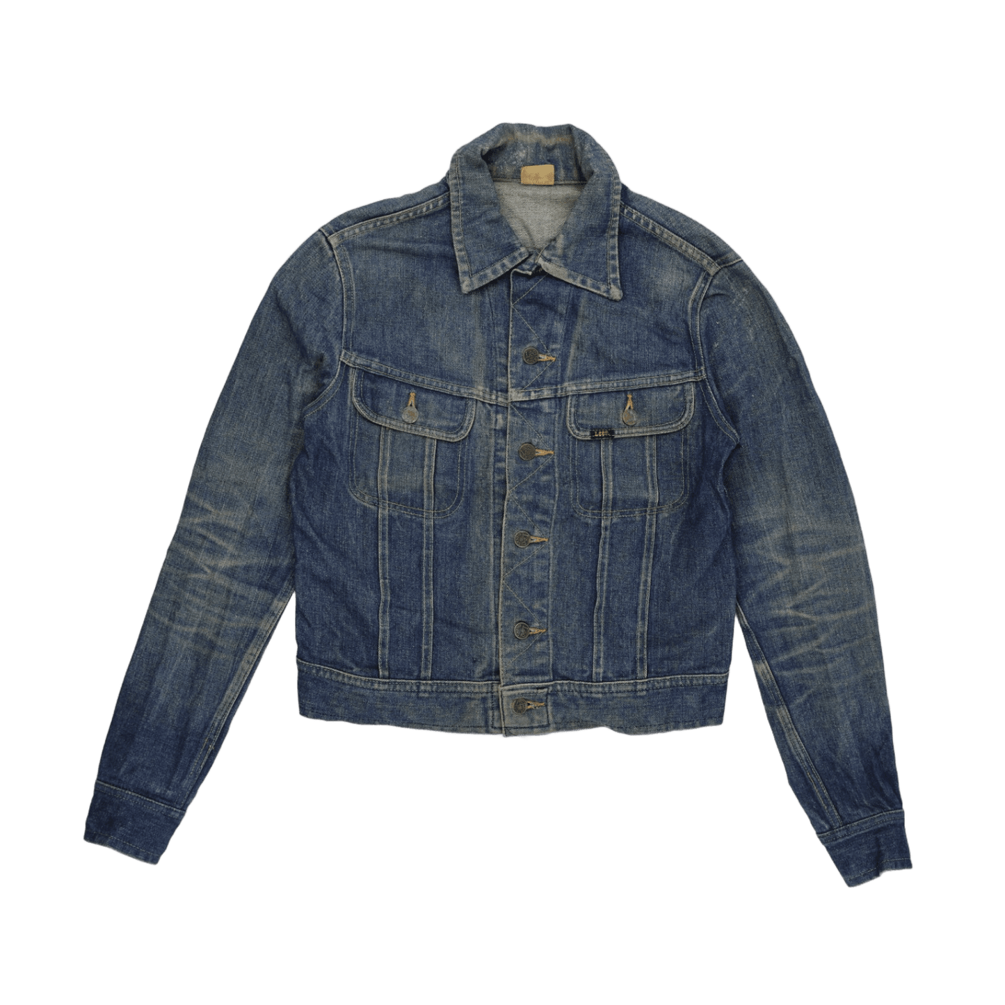 Lee Vintage Blue Denim Trucker Jacket Medium Cotton Collared
