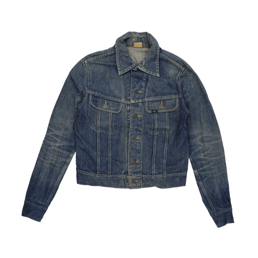 Lee Vintage Blue Denim Trucker Jacket Medium Cotton Collared