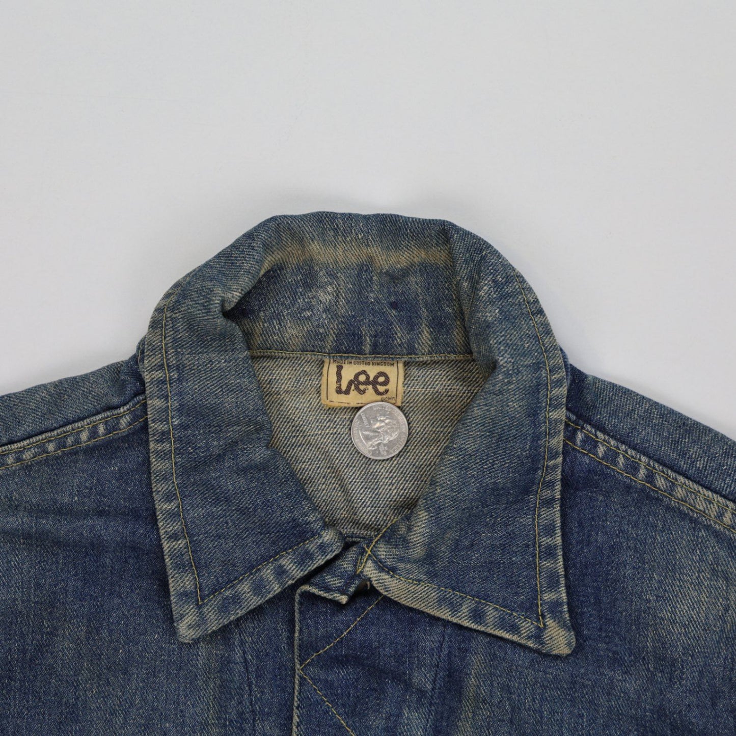 Lee Vintage Blue Denim Trucker Jacket Medium Cotton Collared