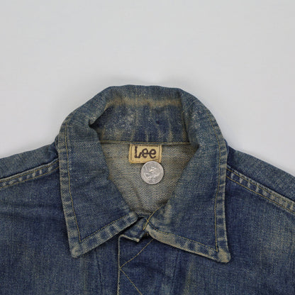 Lee Vintage Blue Denim Trucker Jacket Medium Cotton Collared