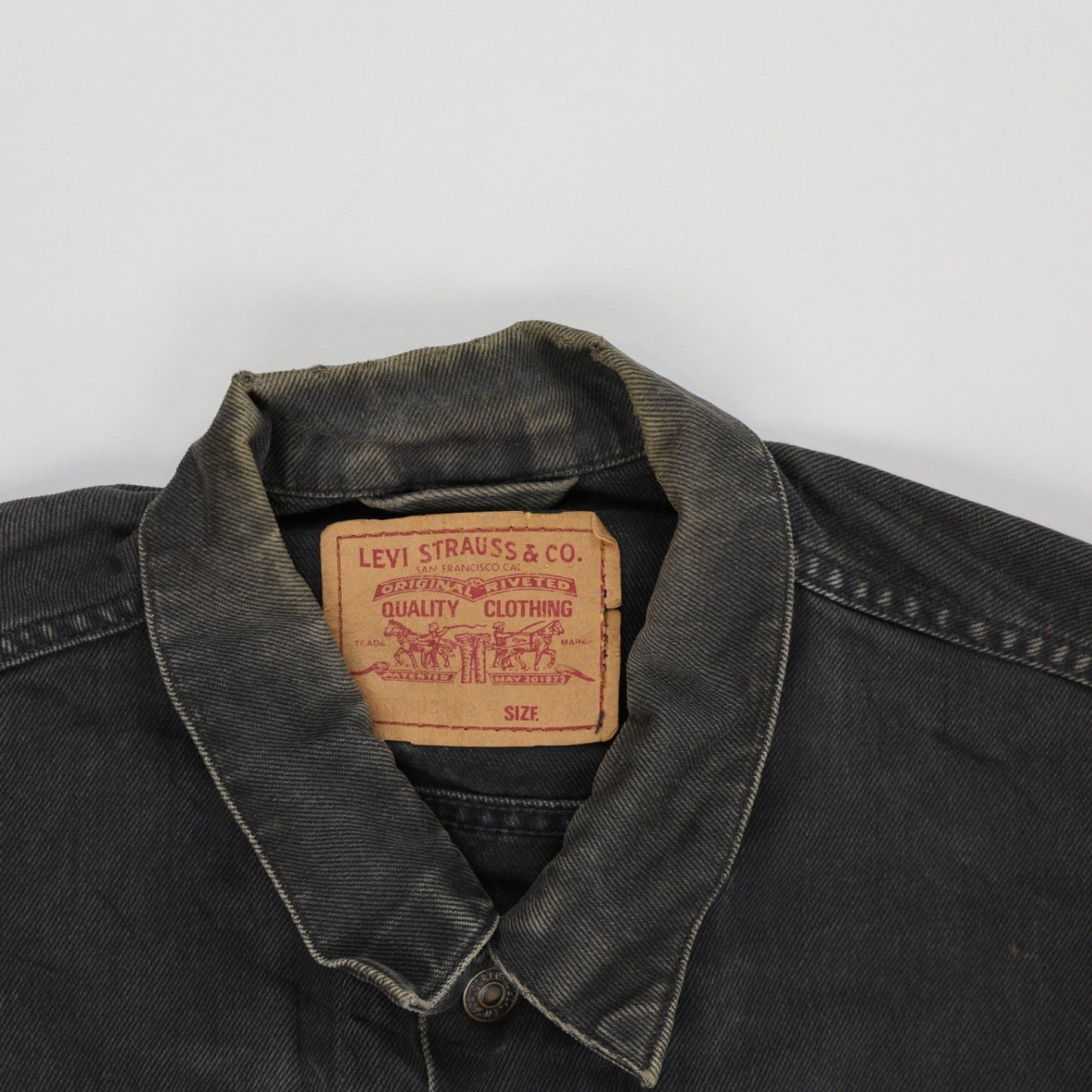 Levi's Vintage Black Denim Trucker Jacket XL Mens