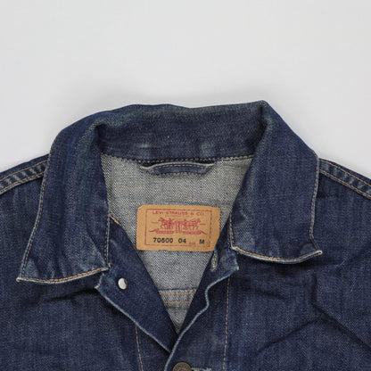 Levi's Vintage 70500 Medium Blue Denim Trucker Jacket Size Medium Cotton