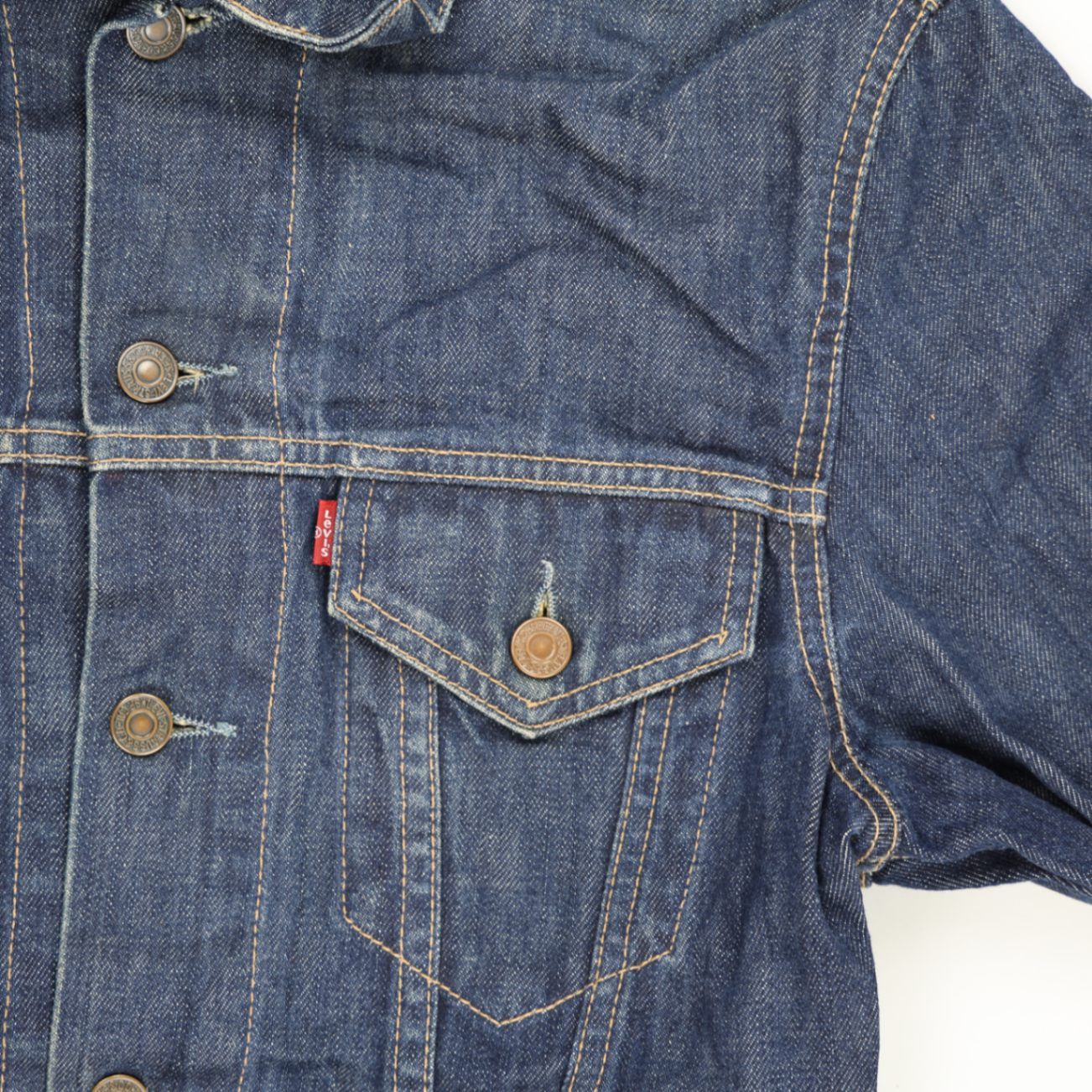 Levi's Vintage 70500 Medium Blue Denim Trucker Jacket Size Medium Cotton